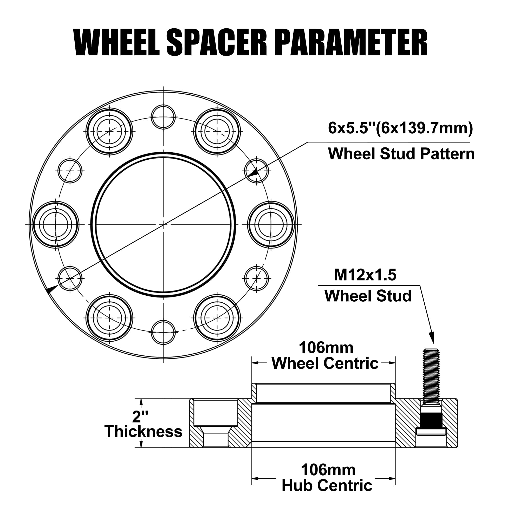 FLYCLE spacer for Tacoma and 4Runner with 6x139.7mm bolt pattern