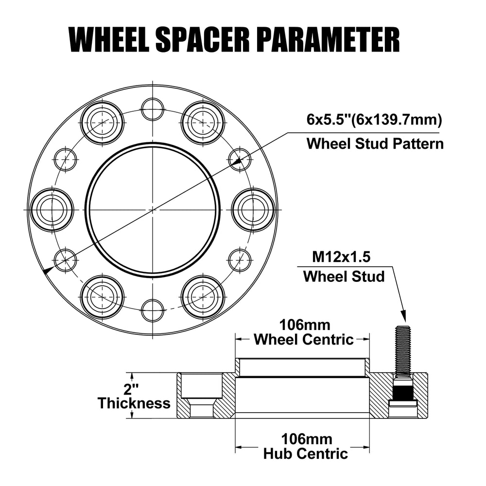 FLYCLE spacer for Tacoma and 4Runner with 6x139.7mm bolt pattern