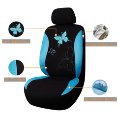 Flying Banner butterfly front seat covers mint blue for quick interior refresh
