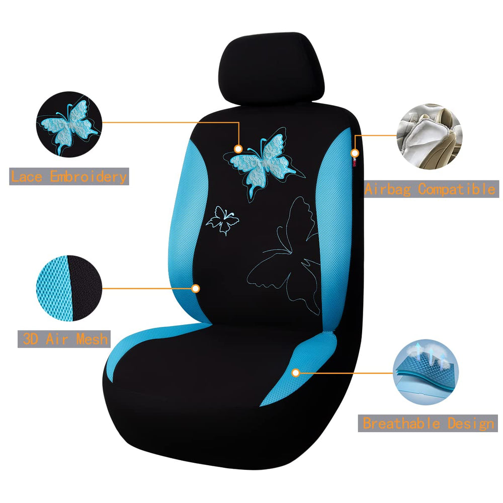 Flying Banner butterfly seat cover front seat universal fit with lace detail.