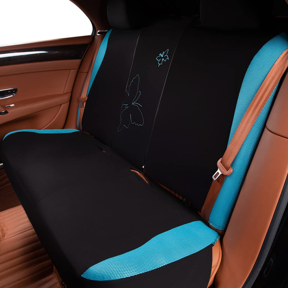Flying Banner butterfly seat cover keeps interior fresh during daily drives.