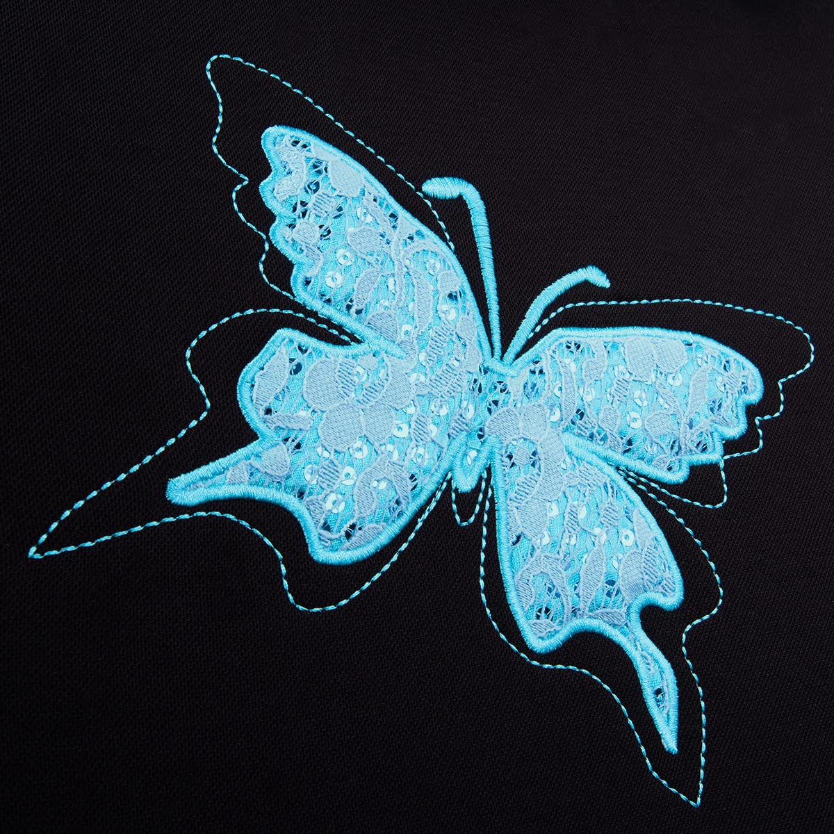 Flying Banner butterfly seat cover lace detail adds fashionable flair.