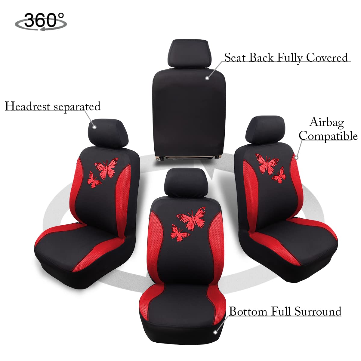 Flying Banner Butterfly universal-fit car interior red for family rides.