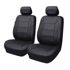 Flying Banner car seat cover front pair solid black protects upholstery.