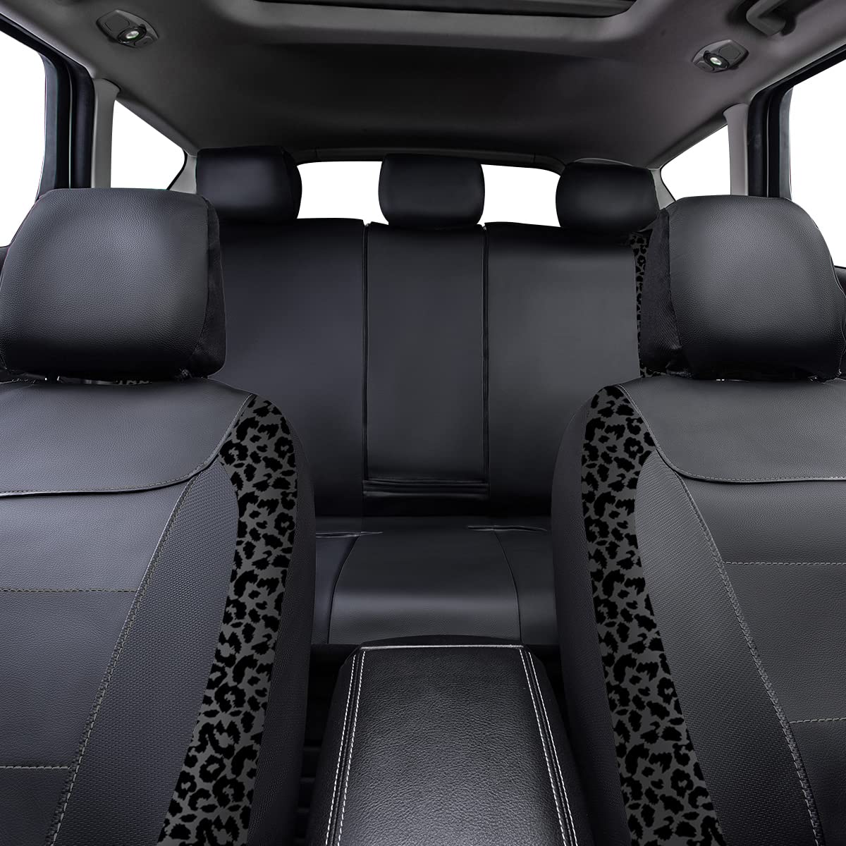 Flying Banner easy-clean leopard gray cover wipes down quickly after spills