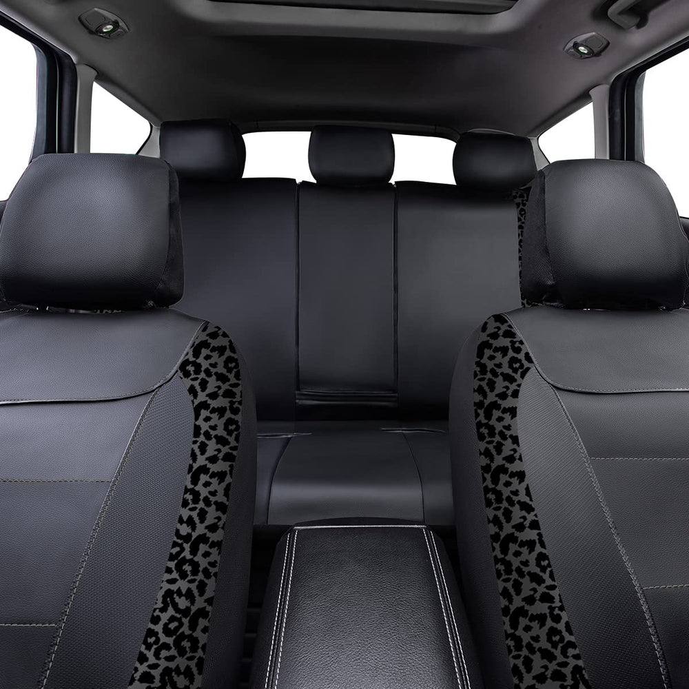 Flying Banner easy-clean leopard gray cover wipes down quickly after spills