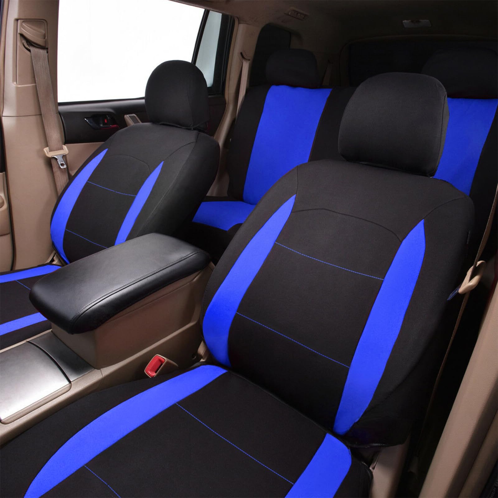 Flying Banner front backrest covers detailed view shows quick installation