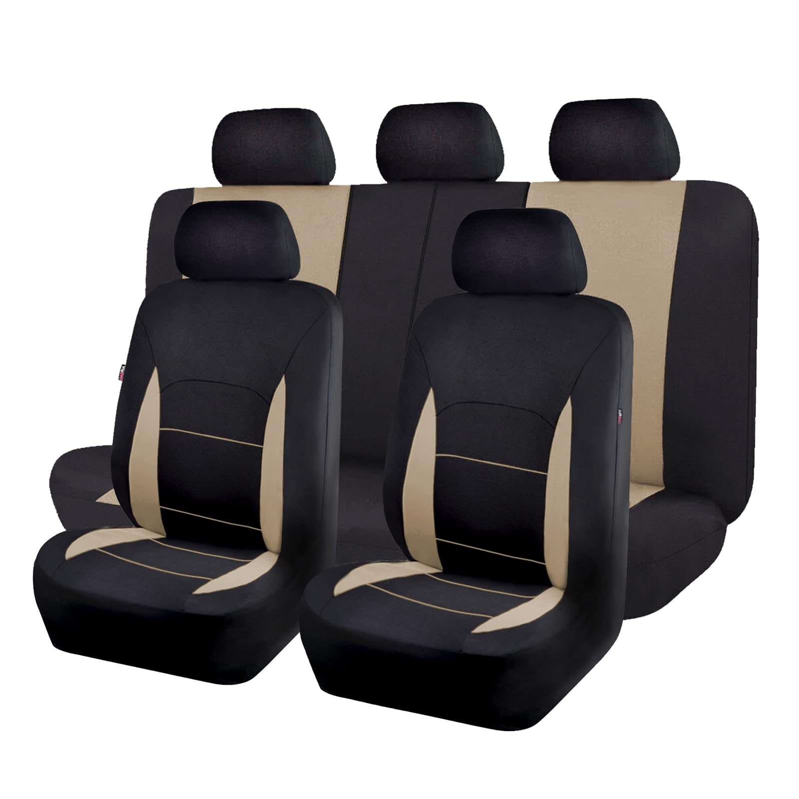 Flying Banner beige tan front seats covers protect upholstery while refreshing look