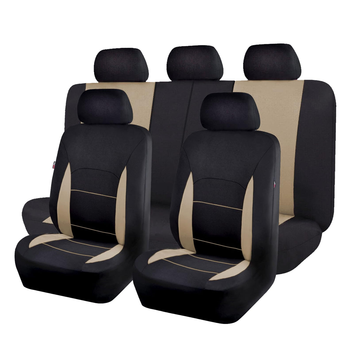 Flying Banner beige tan front seats covers protect upholstery while refreshing look