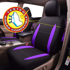 Flying Banner headrest covers add color while guarding posts from wear.