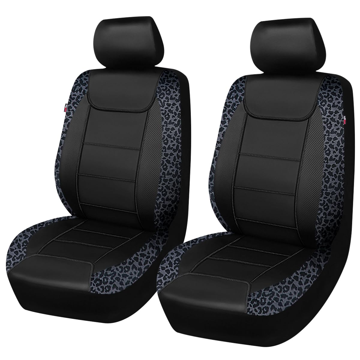Flying Banner leopard gray velvet car seat cover protects seats while adding style.
