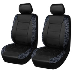 Flying Banner leopard gray velvet car seat cover protects seats while adding style.