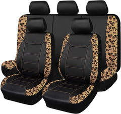 Flying Banner Leopard Velvet Front Seat Cover adds luxury protection for your cabin