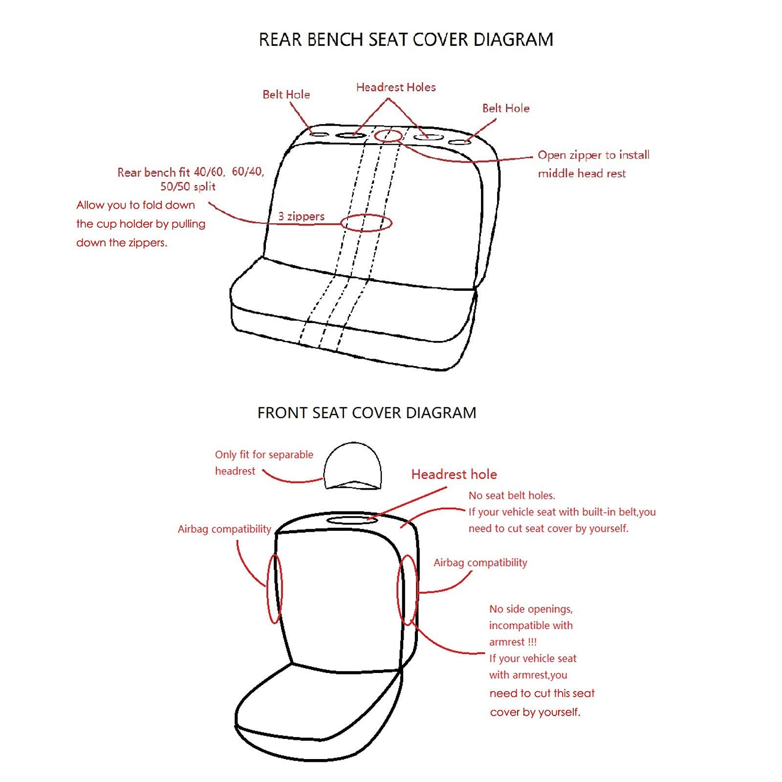Flying Banner machine-washable seat covers simplify cleaning after spills.