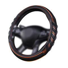 Flying Banner orange-black steering-wheel cover with universal fit and sporty look