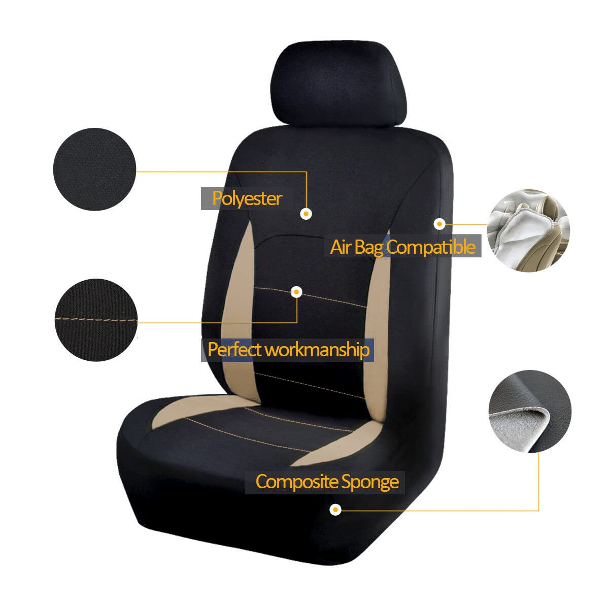 Flying Banner beige tan rear bench covers shield back seat from wear