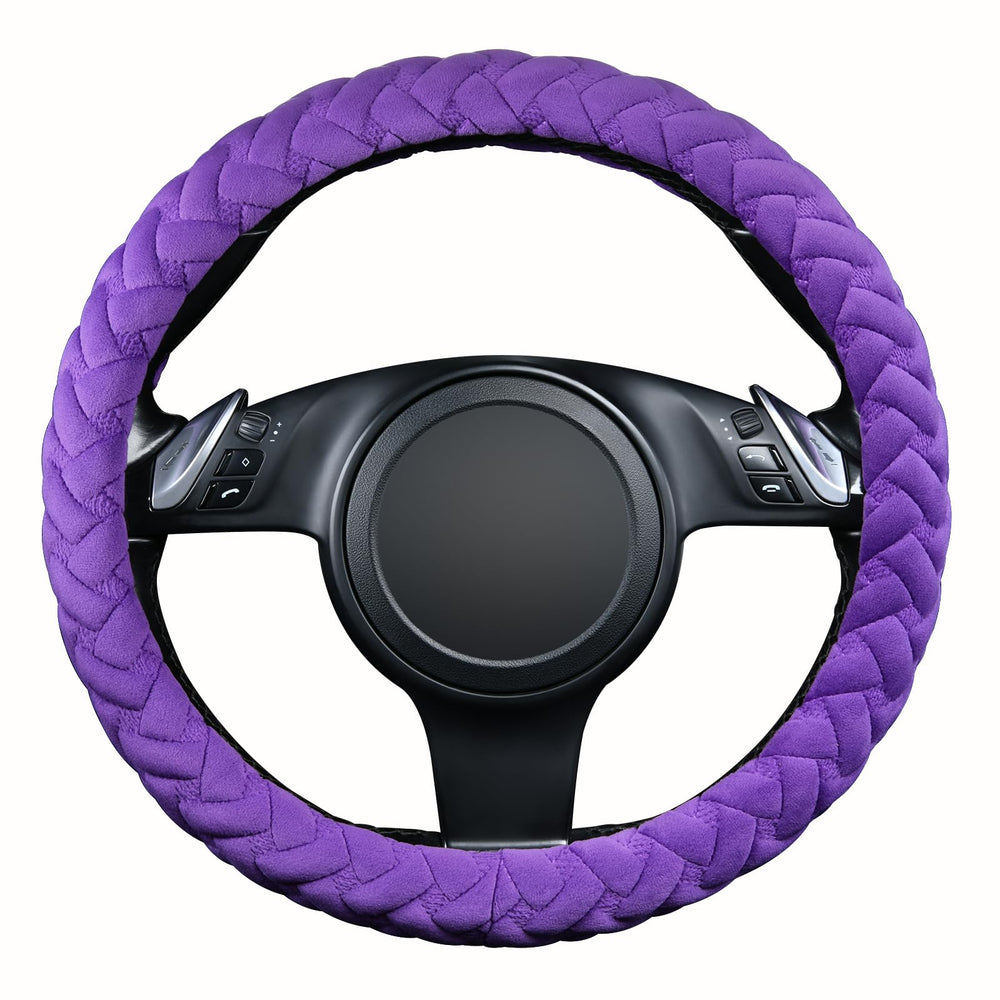 Flying Banner anti-slip honeycomb steering wheel cover provides secure grip during drive.