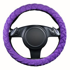 Flying Banner anti-slip honeycomb steering wheel cover provides secure grip during drive.
