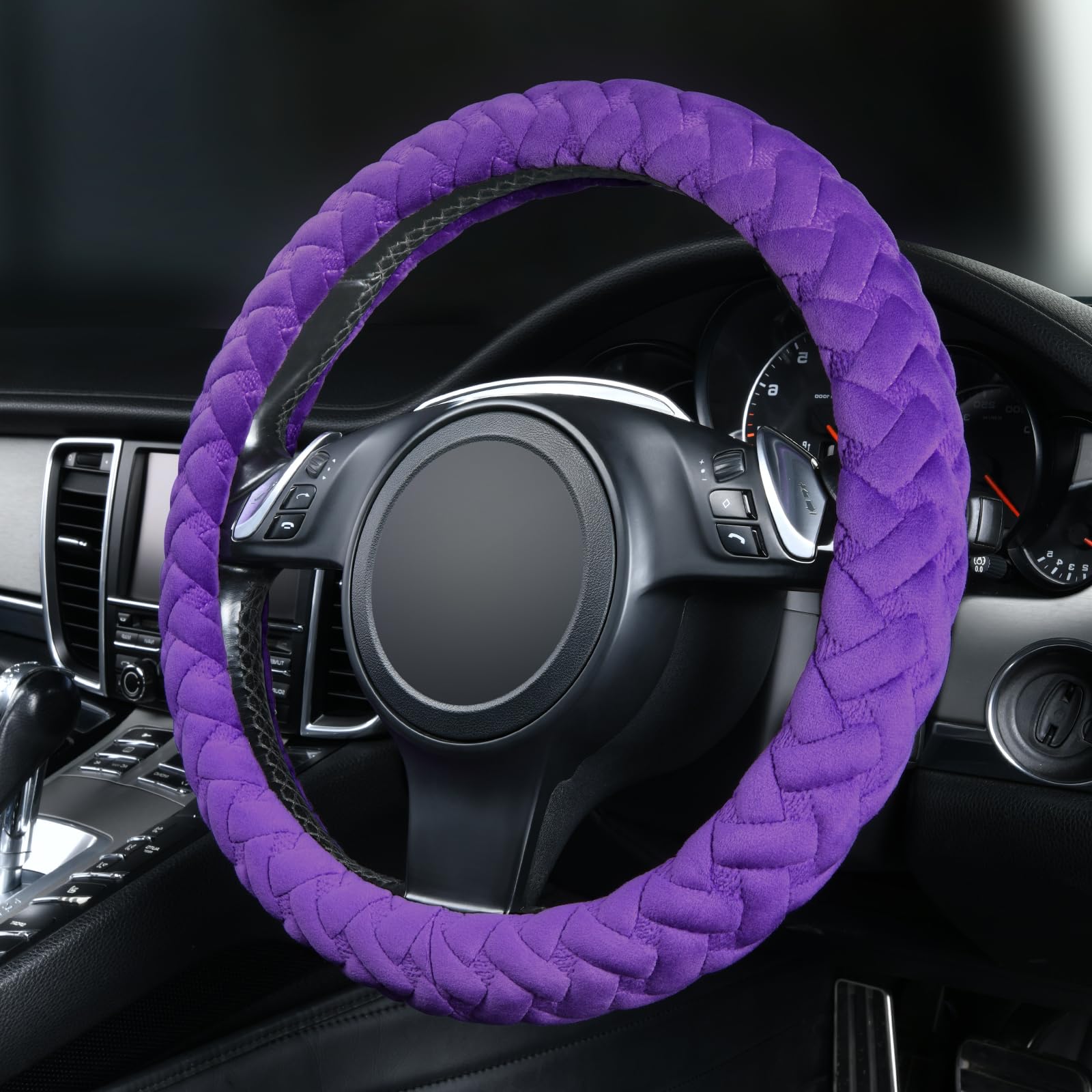 Flying Banner breathable design steering wheel cover keeps hands cool and comfortable.