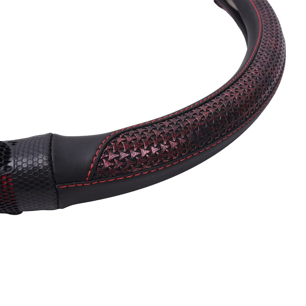 Flying Banner red and black colorway enhances interior style.