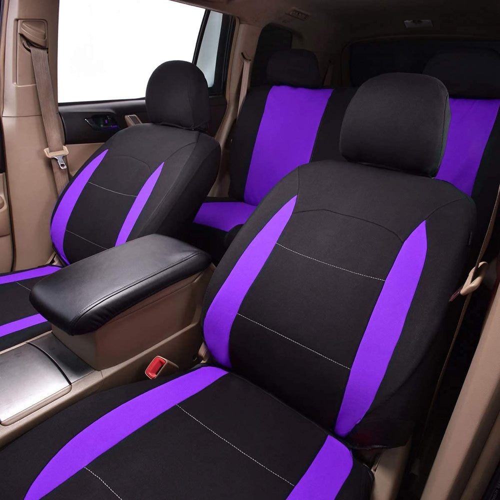 Flying Banner universal-fit seat covers work with most low-back vehicles.