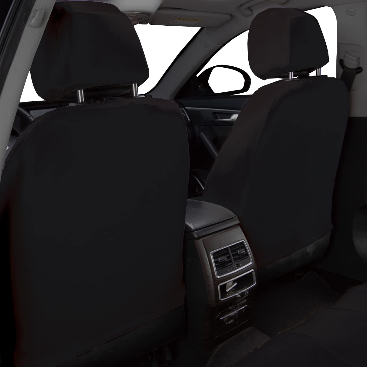 Flying Banner universal-fit seat cover demonstrated for easy installation