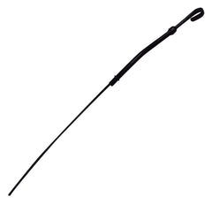 Flylin oil dipstick for Chevy SBC 265-400 shows precise fit in the dipstick tube