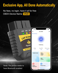 FlyroadUp OBD2 scanner with Android app supports code reading and live data.