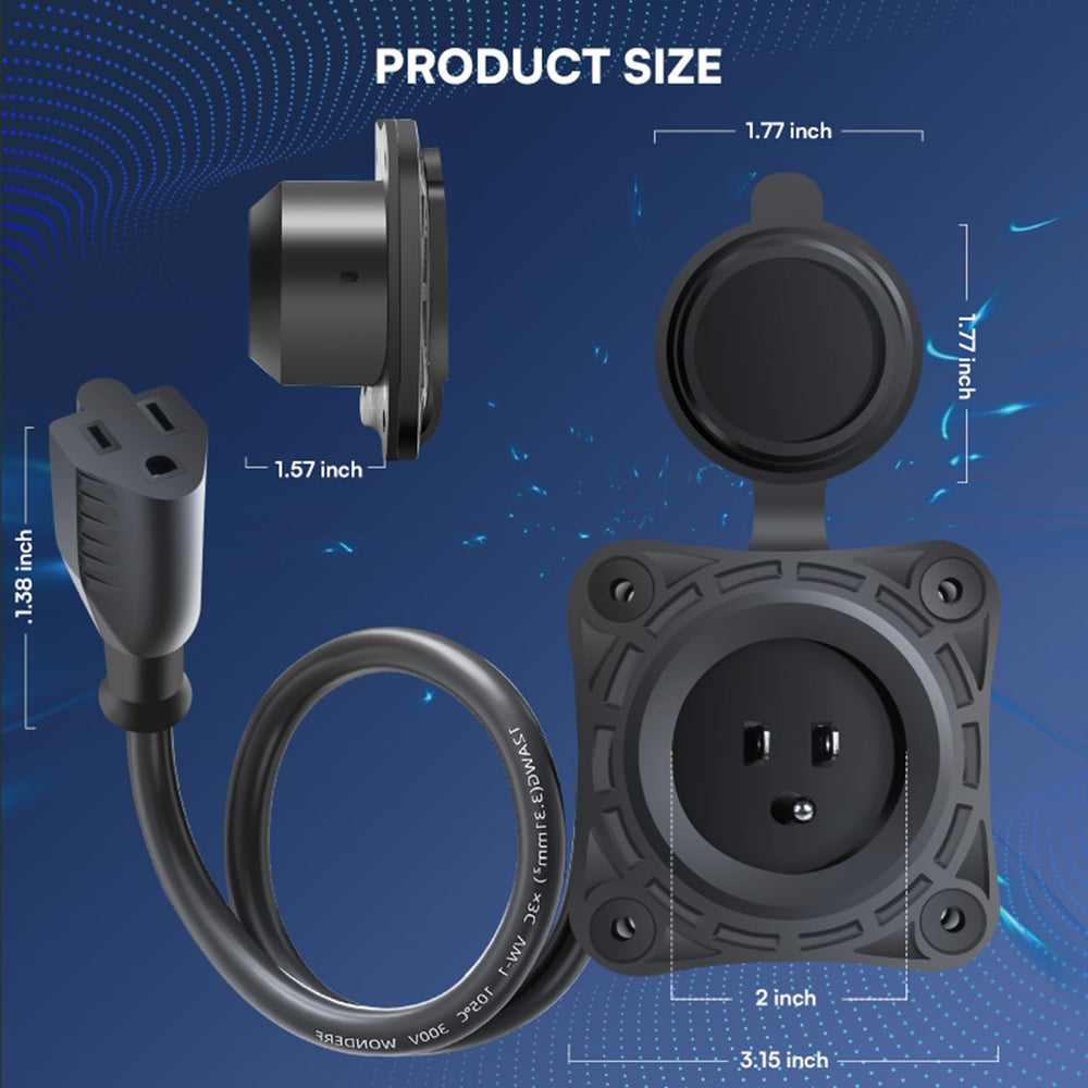 FMATOZ 18-inch extension cord shown for flexible shore power setups