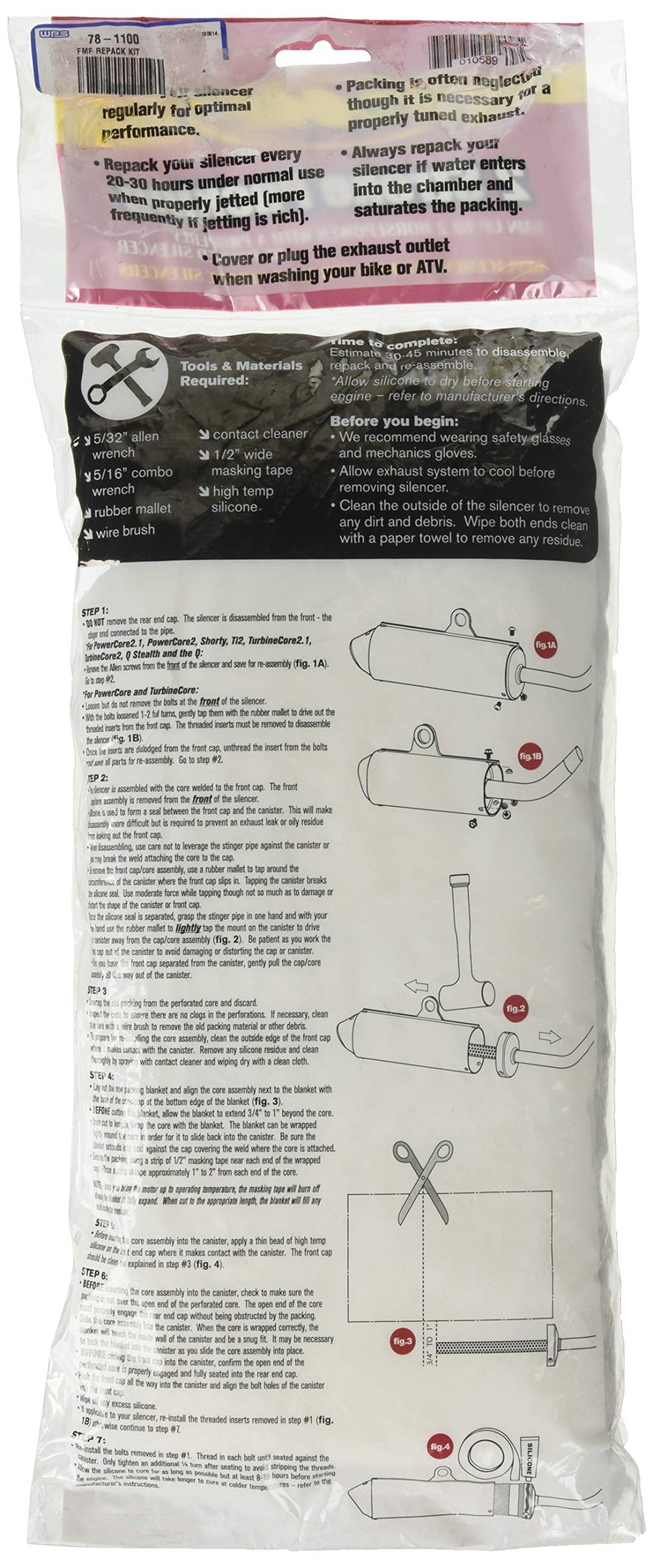 FMF 2-stroke muffler packing 010589 close-up, designed to restore packing performance.