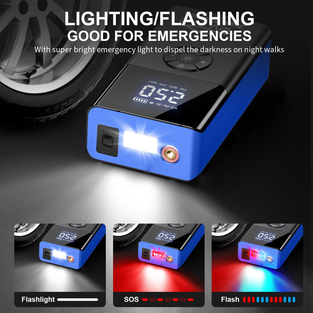 fmooostore jump starter with inflator kit versatile for tires and gear
