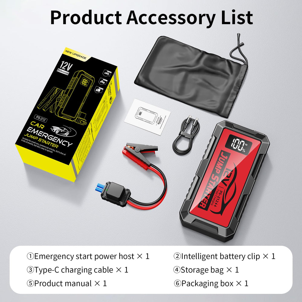 fmooostore storage case with jump starter and cables organized for travel readiness
