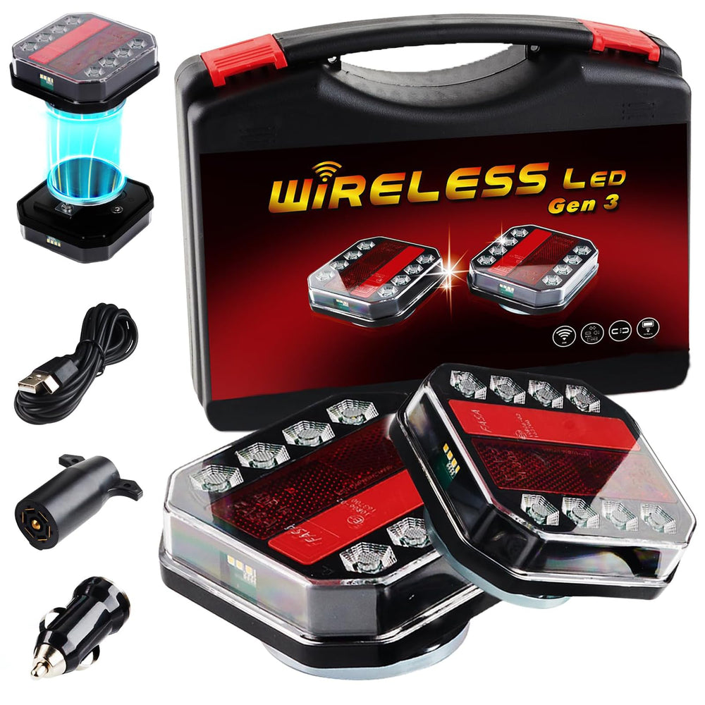 FNFZLF wireless trailer lights with magnetic base ensuring secure visibility