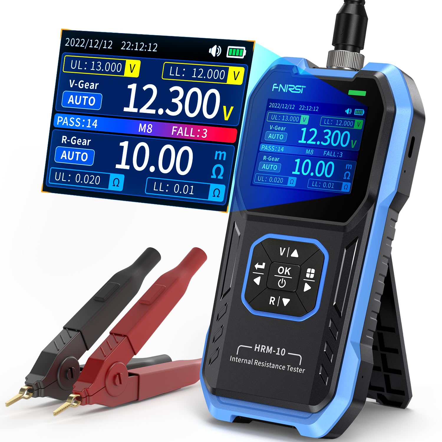 FNIRSI HRM-10 voltage and internal resistance tester for quick battery health checks