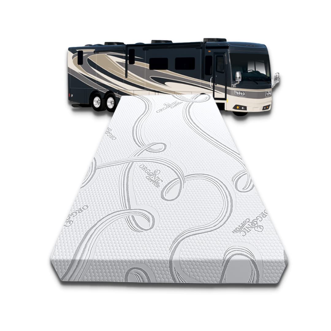 FoamRush 6-Inch bunk mattress with gel memory foam provides cool support for RV beds.