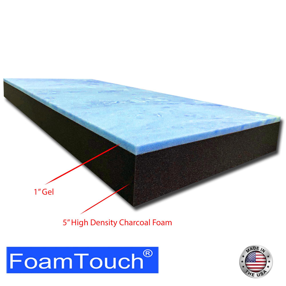 FoamTouch gel memory foam enhances temperature regulation for comfortable nights.