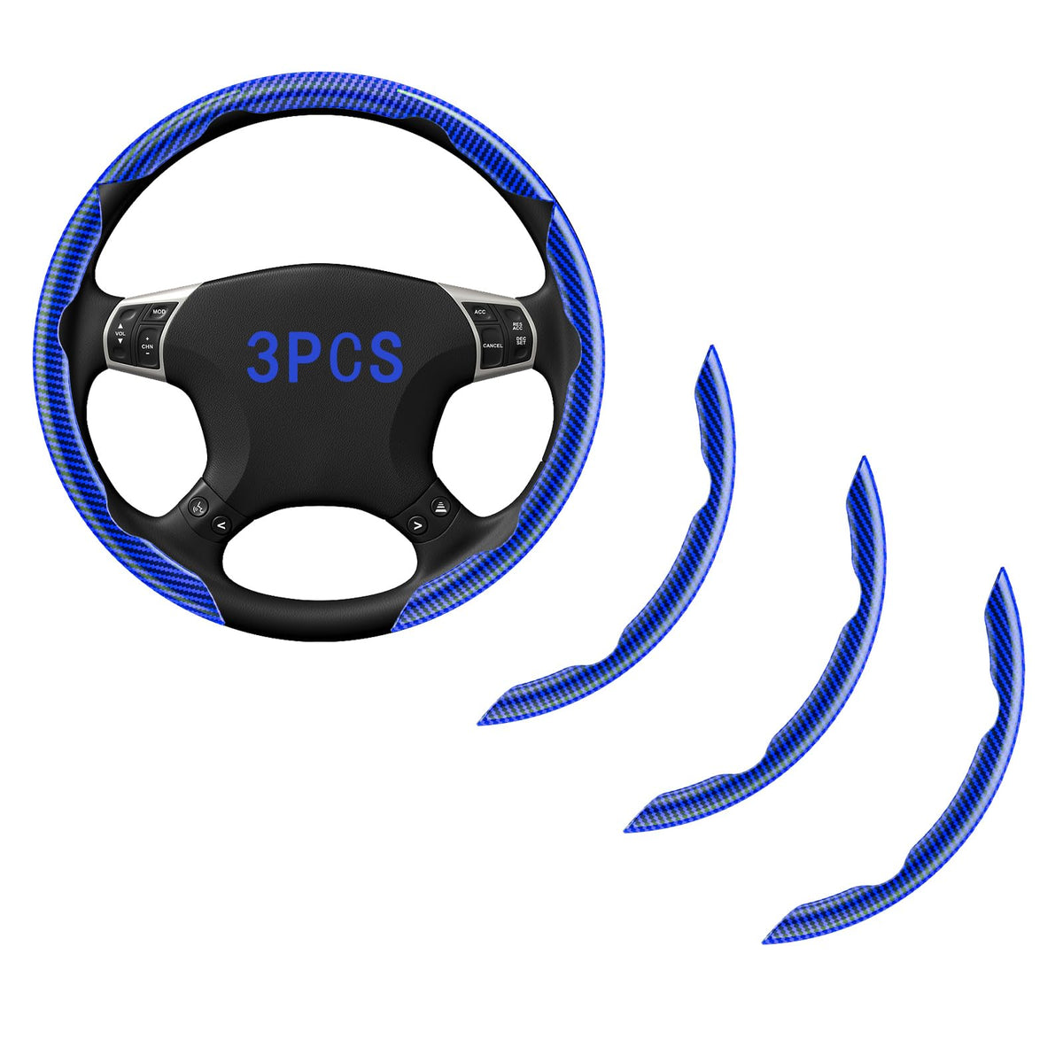 FOAN steering wheel cover with carbon-fiber texture enhances grip and style.