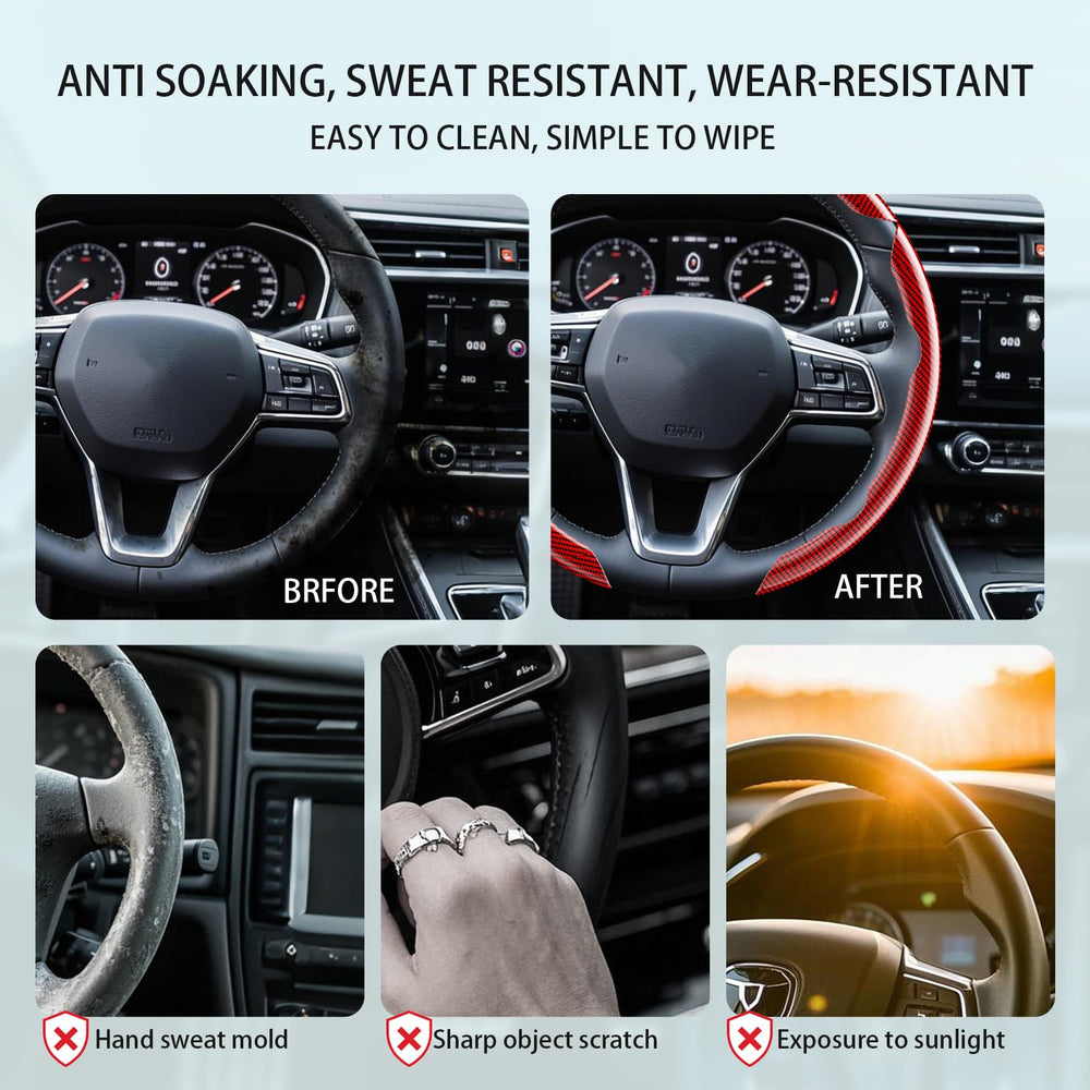 FOAN ultra-thin-fit steering wheel cover for a snug, natural hand feel.