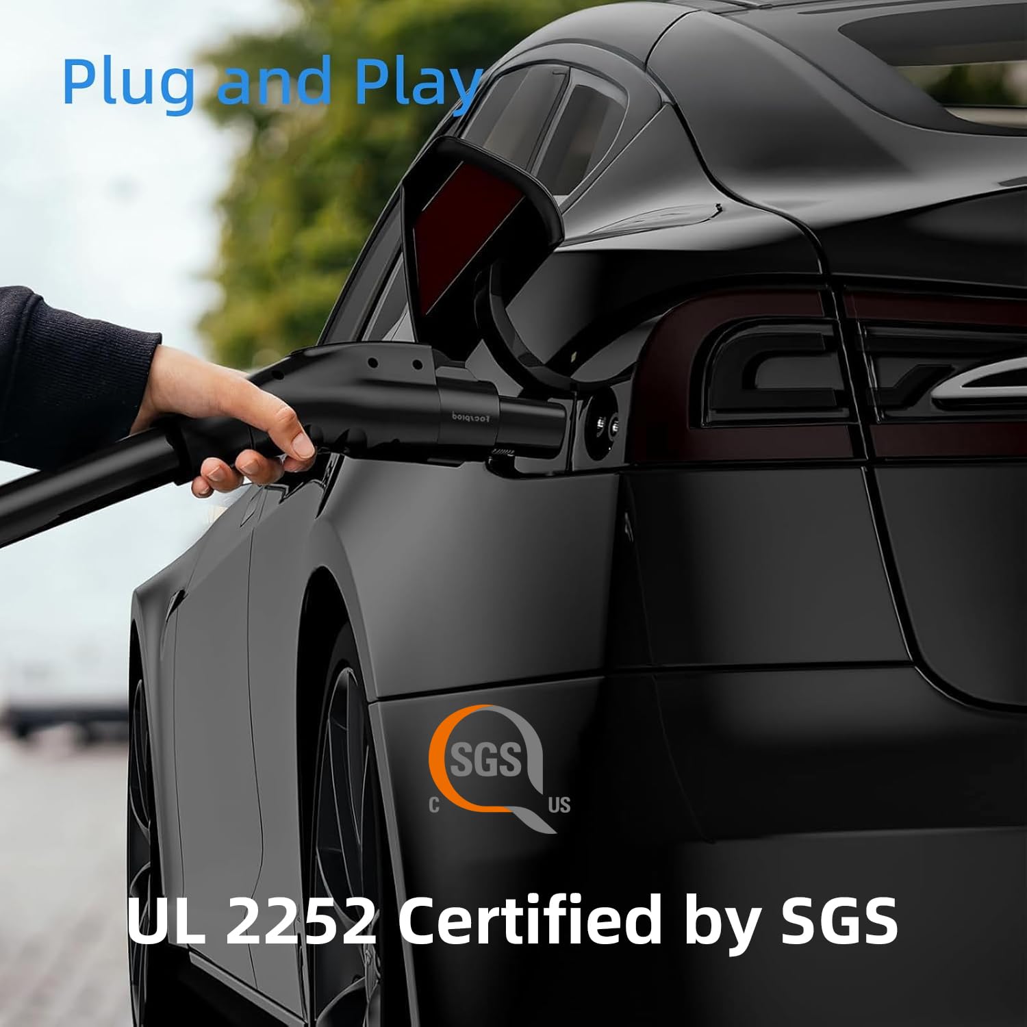 FOCSPROD J1772 to Tesla adapter with UL 2252 certification promotes safe charging.