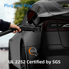 FOCSPROD J1772 to Tesla adapter with UL 2252 certification promotes safe charging.