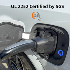 FOCSPROD NACS to CCS1 adapter in-use scenario at a busy charging stop.