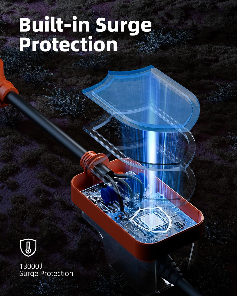 FOCSPROD RV surge protector outdoor durable housing guards power connections
