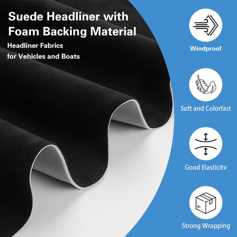 FODAHRWS soft black suede headliner finish resists fingerprints