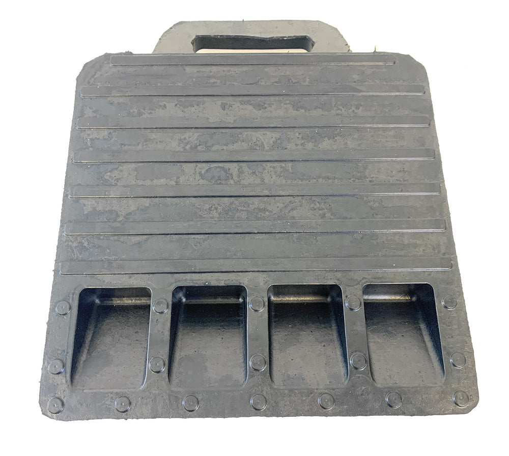 Foghorn Construction 5 pound chock offers robust support for pallet trucks.