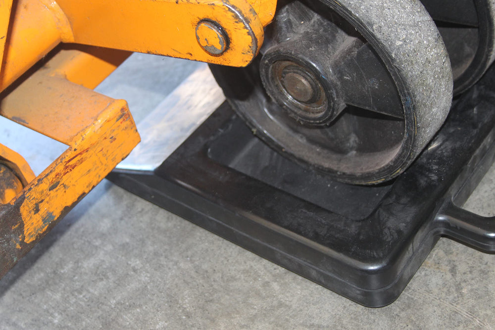Foghorn Construction chock size 14 by 12 by 2 inches fits most pallet jacks.
