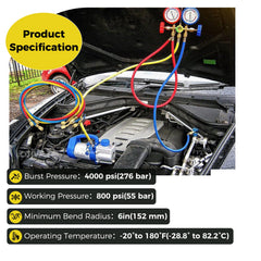 Foinwer 72-inch low-loss refrigerant hose laid out for efficient service.