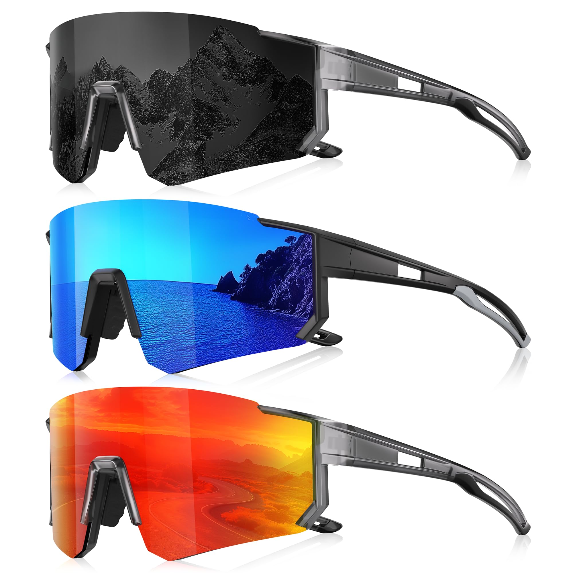Foliful 3-pack polarized sunglasses ready for outdoor adventures.