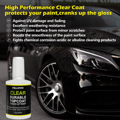 Followin Clear Coat application brush demonstrates easy one-hour cure for durable finish
