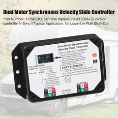 Folosem 13398-D0 dual motor controller back panel illustrating wiring and fit for Lippert systems