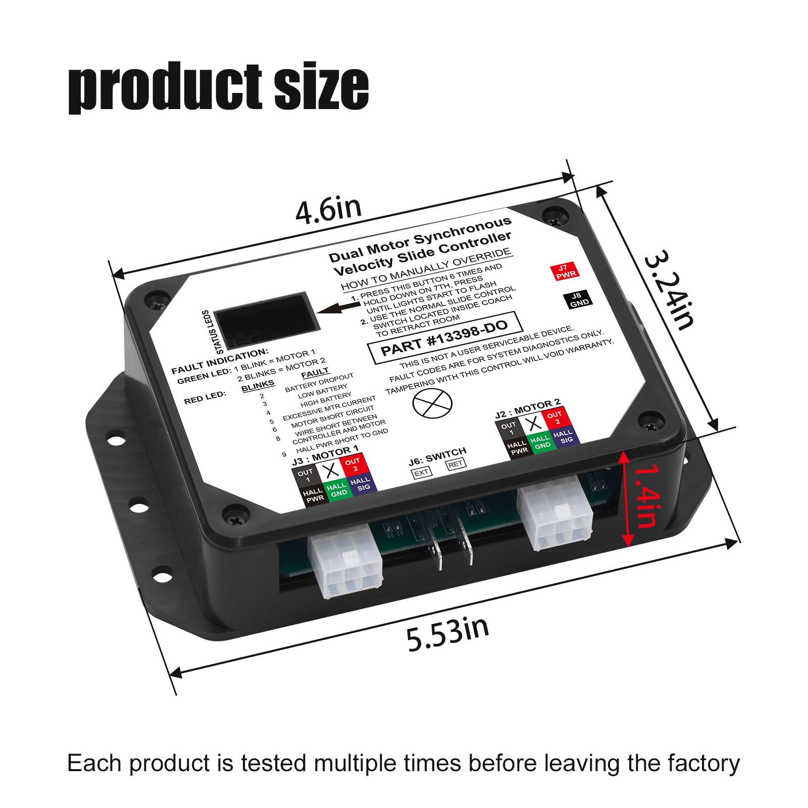 Folosem 13398-D0 dual motor controller side view highlighting its compact form factor